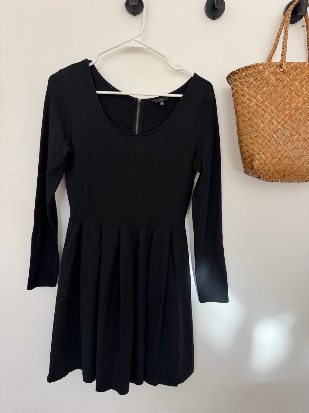 Talula Black Long-Sleeve Pleated Skater Dress